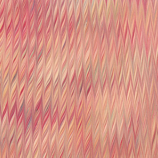 Hand Marbled Paper Twilled Pattern in Reds and Yellows ~ Berretti Marbled Arts